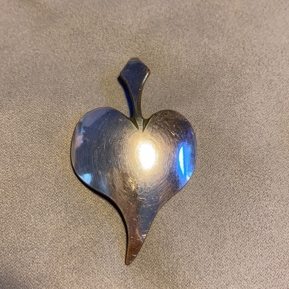 Artisan heart shaped spoon pendant